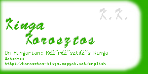 kinga korosztos business card
